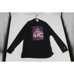 Levi's Mens Graphic Hoodie Black Palm Tree Sunset Print Long Sleeve XXL